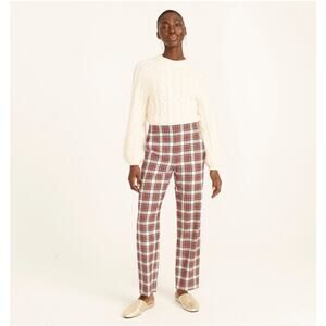 J Crew Plaid Wool Pants Straight Leg Size 2
